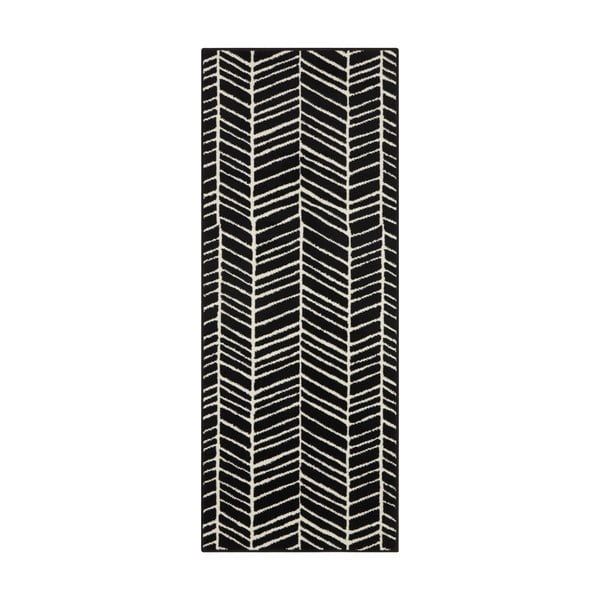 Melns paklājs Ragami Velvet, 80 x 250 cm