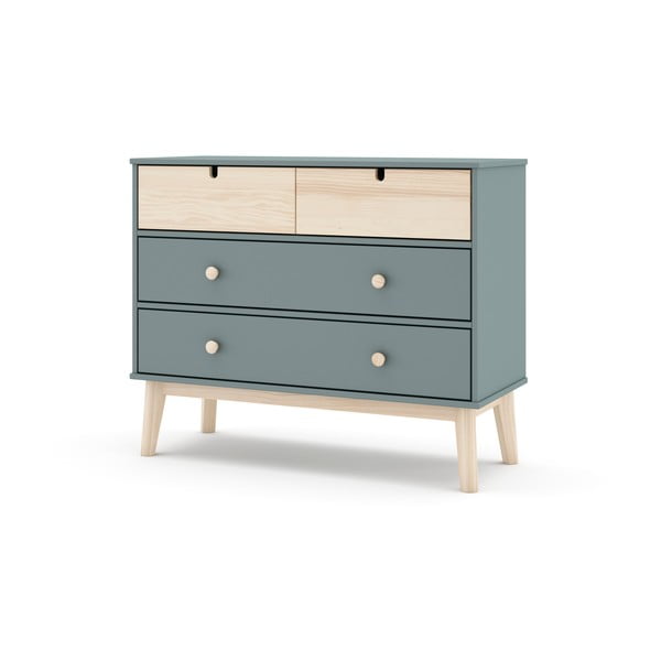 Dūmakaini zaļa bērnu kumode 100x81x40 cm Estefania – Marckeric-image-4