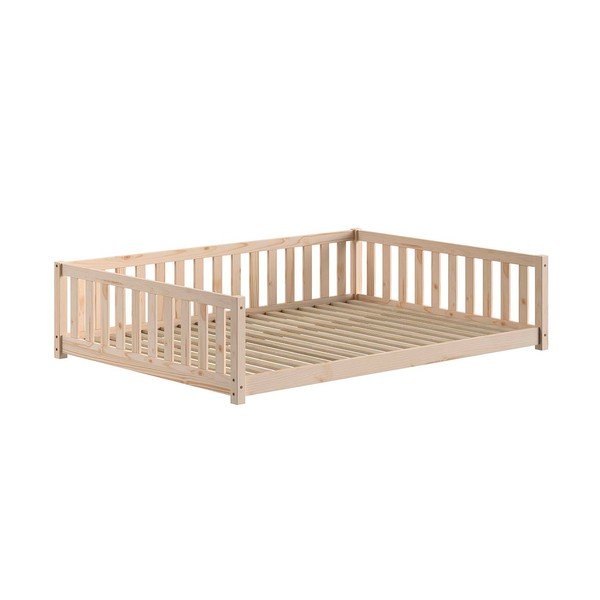 Dabīga toņa priedes masīvkoka bērnu gulta ar redelēm 140x200 cm Dallas – Vipack-image-2