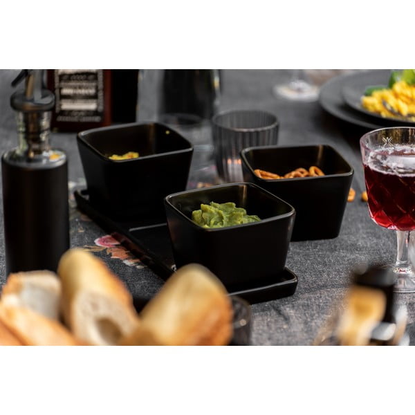 Matēti melnas keramikas servēšanas bļodas (3 gab.) Snack & Dip – Wenko-image-4