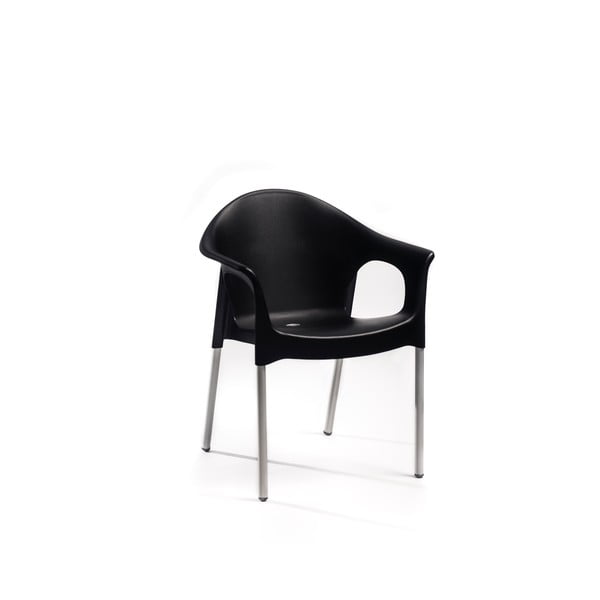 Melns plastmasas dārza krēsls Lisa – Rojaplast