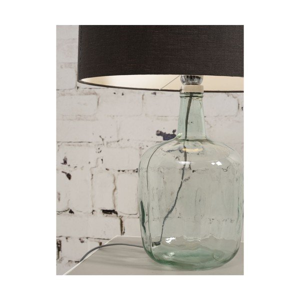 Galda lampa ar tumši pelēku abažūru un pārstrādāta stikla struktūru Good&Mojo Murano, ⌀ 30 cm-image-4