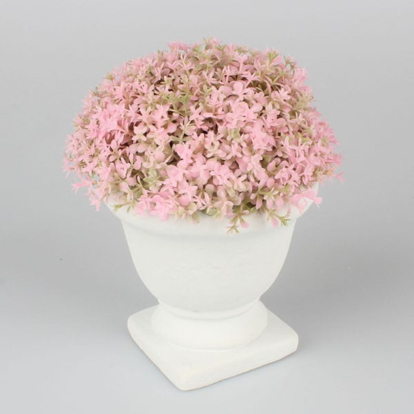 Rozā ziedu rotājums Dakls, augstums 19 cm