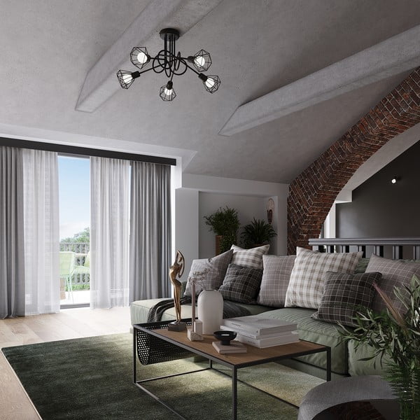 Melna griestu lampa ø 10 cm Varpu – Sollux-image-1