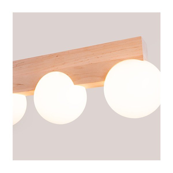 Balta/dabīga toņa griestu lampa ar stikla abažūru ø 12 cm Solum – Sollux-image-3