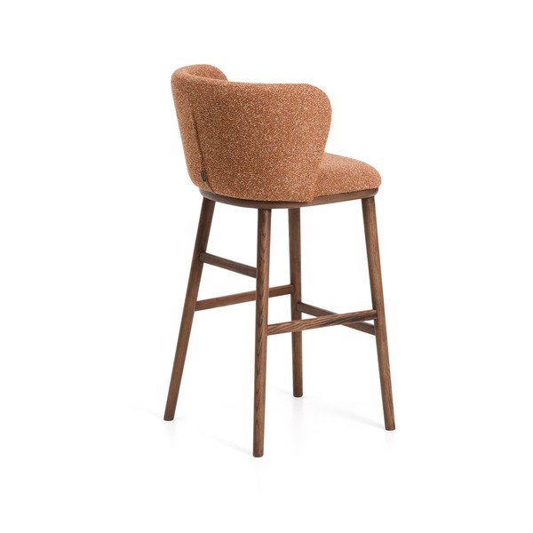 Terakotas oranžs polsterēts bāra krēsls (sēdekļa augstums 75 cm) Ciselia – Kave Home-image-3