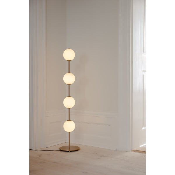 Misiņa krāsas LED stāvlampa ar regulējamu spilgtumu un stikla abažūru (augstums 128 cm) Audrey Floor – UMAGE-image-1