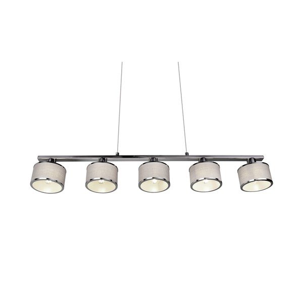 Bēša/sudraba krāsas piekaramā lampa ar auduma abažūru Kaprun – Trio-image-2