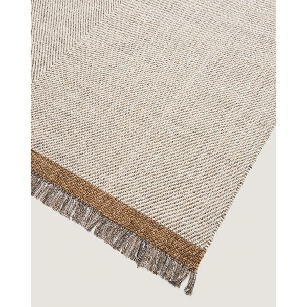 Krēmkrāsas ar rokām darināts vilnas paklājs 200x300 cm Brina – Kave Home-image-4