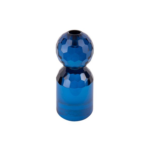 Zils stikla svečturis Crystal Art – PT LIVING-image-1