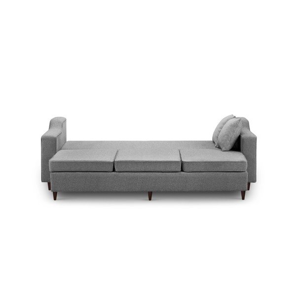 Tumši pelēks trīsvietīgs izlaižamais dīvāns ar glabāšanas vietu Mazzini Sofas Narcisse-image-1