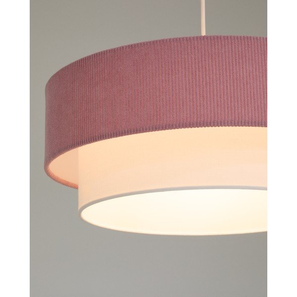 Balta/gaiši rozā bērnu lampa ar auduma abažūru Bianella – Kave Home-image-2