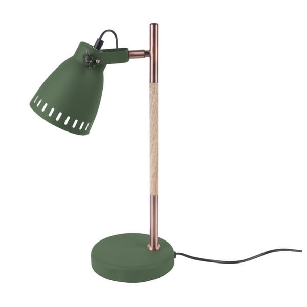 Zaļa galda lampa ar vara krāsas detaļām Leitmotiv Mingle