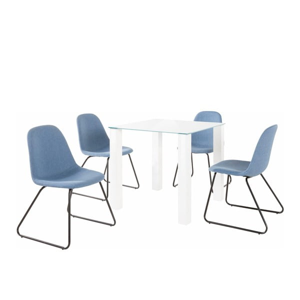 Galda un 4 zilu krēslu komplekts Støraa Dante Colombo
