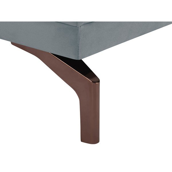 Windsor & Co Sofas Jupiter pelēks trīsvietīgs dīvāns ar zelta krāsas kāju balstu-image-4