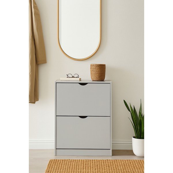 Pelēks atverams apavu plaukts 50x82x24 cm Stelo – Bonami Essentials-image-1