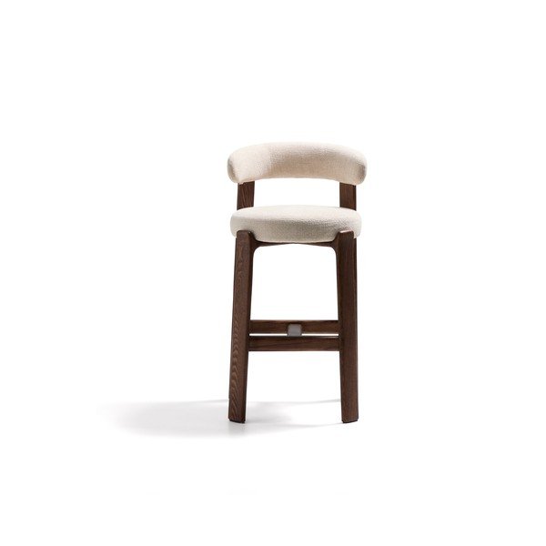 Bēšs/tumša dabīga toņa oša masīvkoka bāra krēsls (sēdekļa augstums 75 cm) Granite – Kave Home-image-2