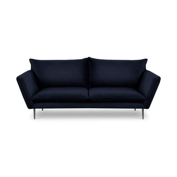 Tumši zils samta dīvāns Mazzini Sofas Acacia, garums 225 cm