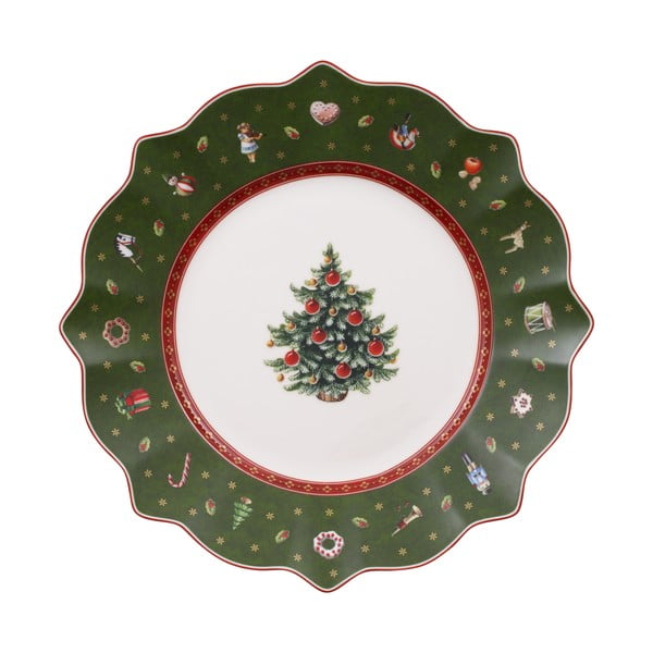 Zaļš porcelāna šķīvis ar Ziemassvētku motīvu Villeroy & Boch, ø 24 cm