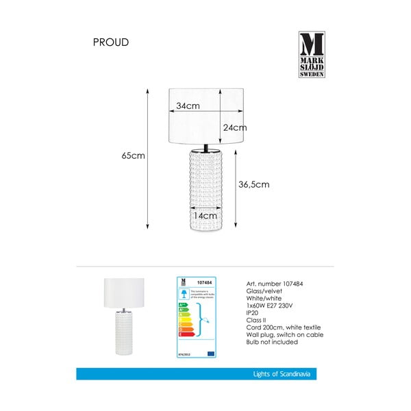 Balta galda lampa Markslöjd Proud, ø 34 cm-image-2
