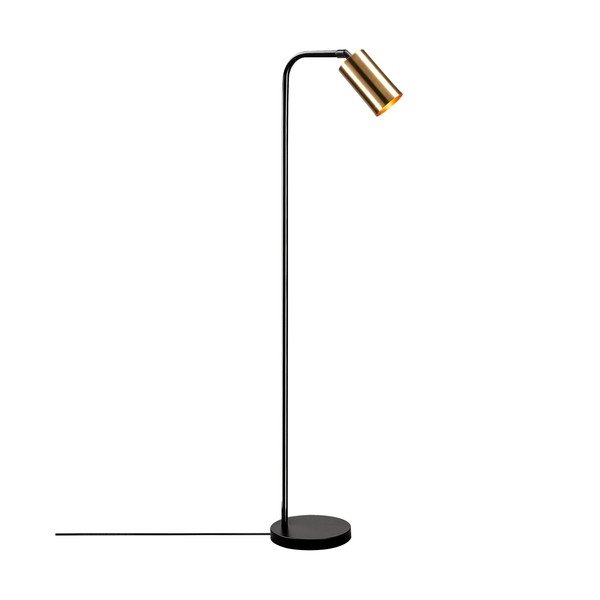 Melna/zelta krāsas stāvlampa ar metāla abažūru (augstums 120 cm) Emek – Opviq lights-image-2