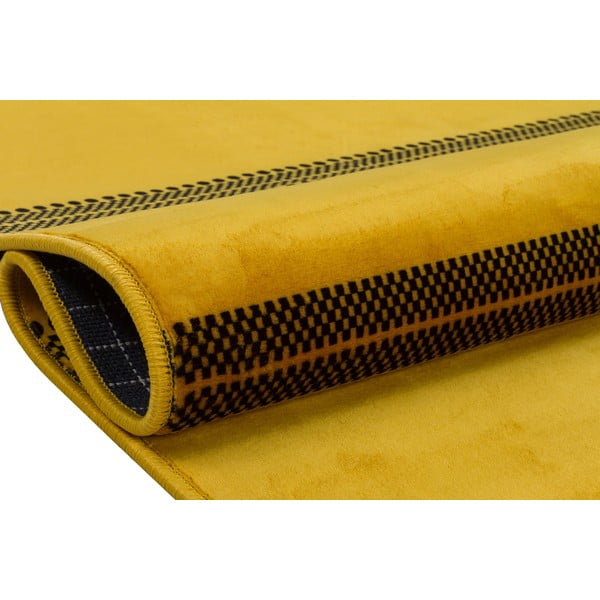 Dzeltens mazgājams paklājs 200x80 cm – Vitaus-image-3