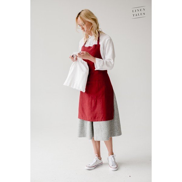 Sarkans lina priekšauts Lina Tales Daily Apron, 80 x 55 cm-image-3