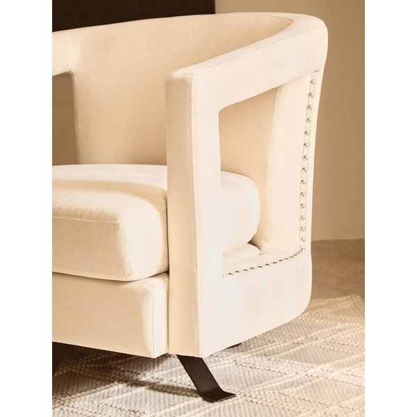 Bēšs grozāms samta atpūtas krēsls Hestia – Premier Housewares-image-4