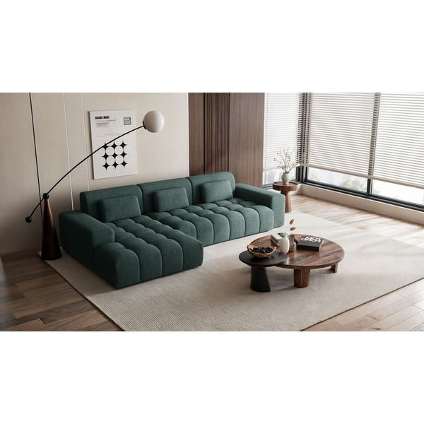 Zils stūra dīvāns no šenila auduma (ar kreiso stūri/ar zvilni) Chevi – Ghado-image-1