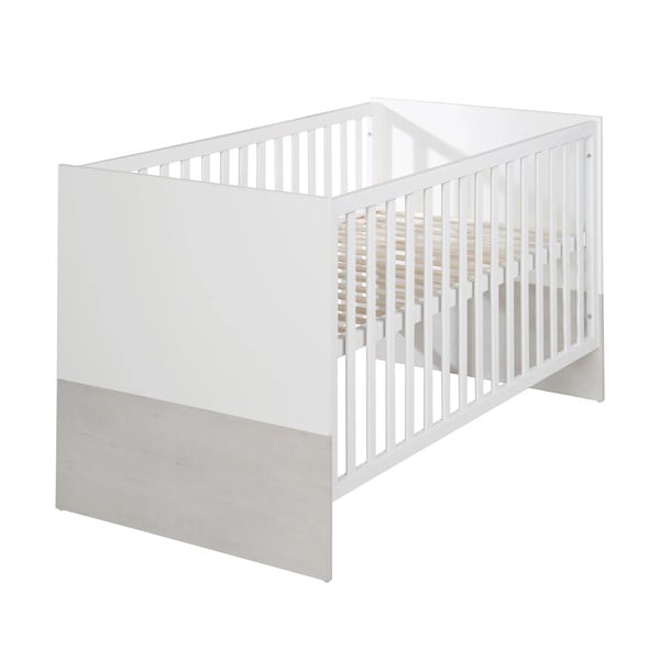 Balta/gaiši pelēka bērnu gultiņa 70x140 cm Julia – Roba
