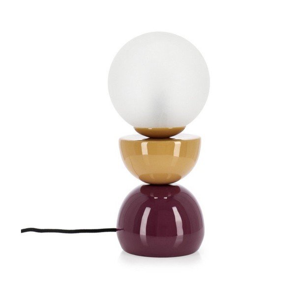 Metāla galda lampa ar stikla abažūru (augstums 33 cm) Malton – Bizzotto
