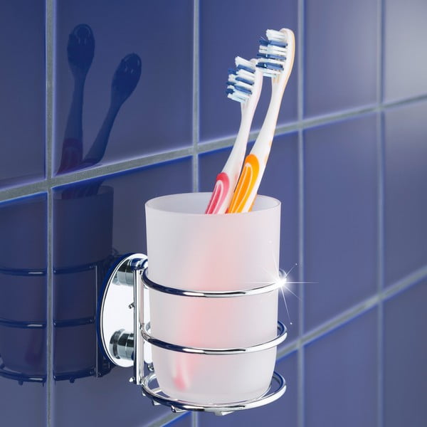 Balts nerūsējošā tērauda pašlīmējošs trauks zobu birstei – Wenko-image-1