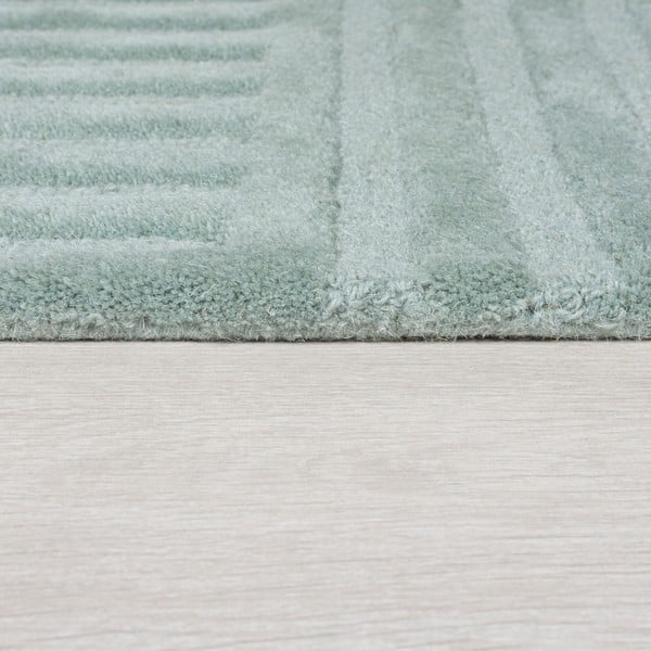 Tirkīzzils ar rokām darināts vilnas paklājs 200x290 cm Zen Garden – Flair Rugs-image-4