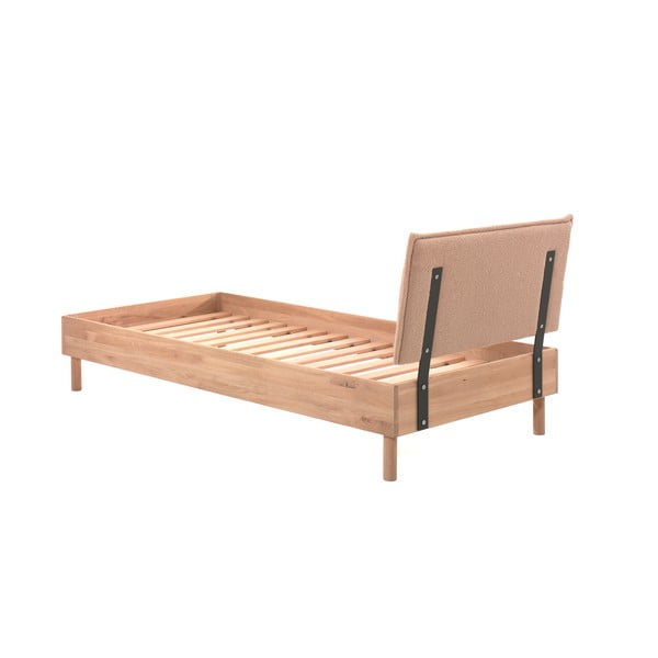 Dabīga toņa ozola masīvkoka vienvietīga gulta ar redelēm 90x200 cm Forrest – Vipack-image-2