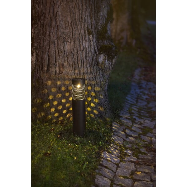 Melna nerūsējošā tērauda LED lampa ar saules baterijām Star Trading Blace, augstums 39 cm-image-3