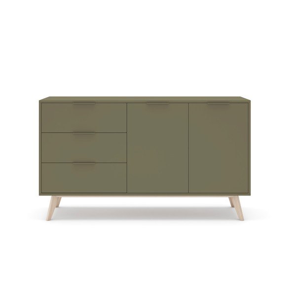 Zaļa matēta kumode 140x81x40 cm Campus – Marckeric-image-2