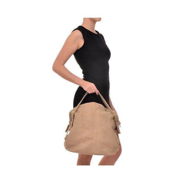 Smilškrāsas ādas rokassoma Carla Ferreri Hobo-image-2