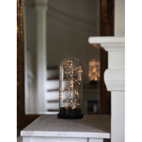 Melns LED gaismas dekors Best Season Glass Dome, augstums 25 cm-image-4