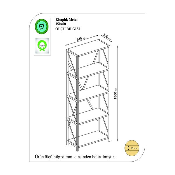 Melns priedes imitācijas plaukts 64x150 cm Eser – Gauge Concept-image-4