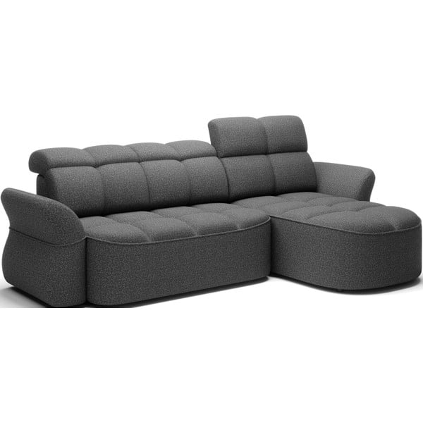 Tumši pelēks samta salokāms/ar uzglabāšanas vietu stūra dīvāns (ar labo stūri/ar zvilni) Beneth – ELTAP-image-2