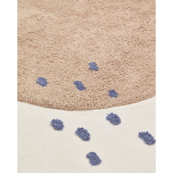 Ziloņkaula krāsas kokvilnas bērnu paklājs ø120 cm Tamya – Kave Home-image-2