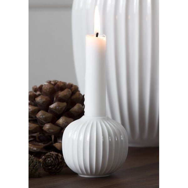 Balts porcelāna svečturis Kähler Design Hammershoi, ⌀ 7,5 cm-image-2