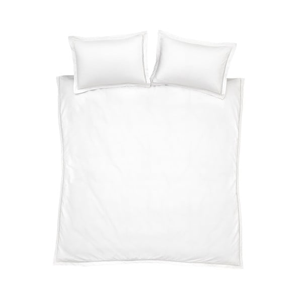 Balta divguļamā kokvilnas gultas veļa 200x200 cm Oxford Lace Trim – Bianca