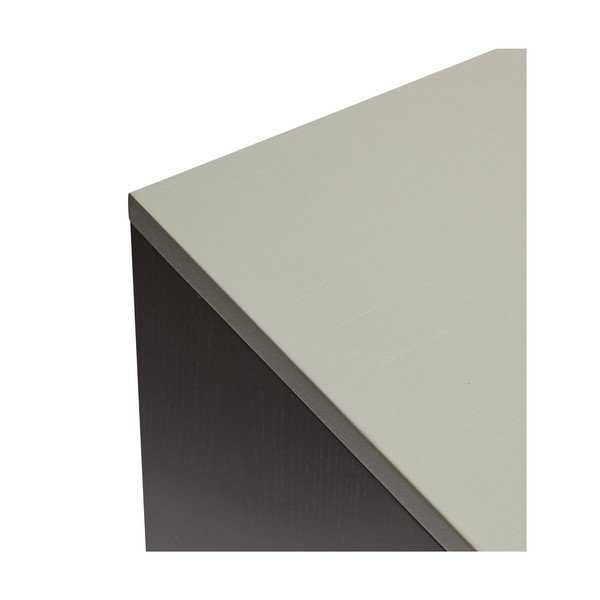 Tumši zils/pelēks oša masīvkoka grāmatplaukts 45x177 cm Study – Hübsch-image-4