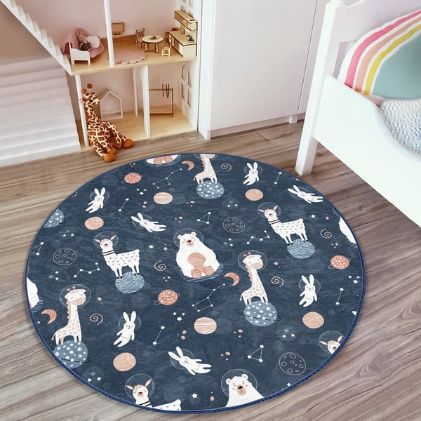 Tumši zils bērnu paklājs ø 120 cm Comfort – Mila Home-image-4