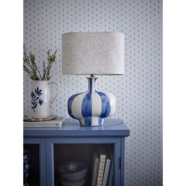 Keramikas galda lampa ar auduma abažūru (augstums 46 cm) Alida – Bloomingville-image-2