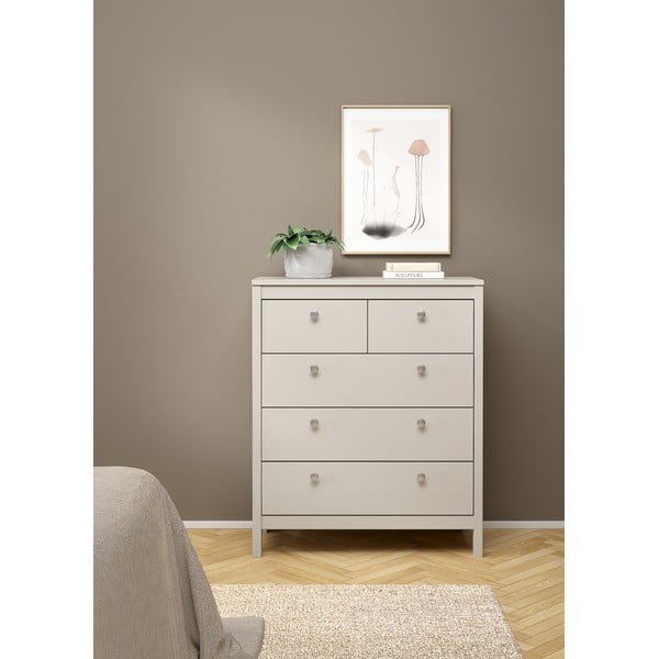 Pelēkbēša kumode 82x99x38 cm Madrid – Tvilum-image-3