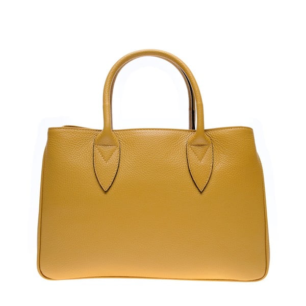 Dzeltena ādas somiņa Anna Luchini, 23 x 34,5 cm