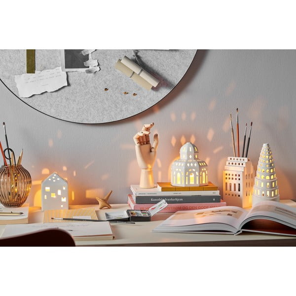 Balts keramikas svečturis Kähler Design Urbania Lighthouse Town-image-1