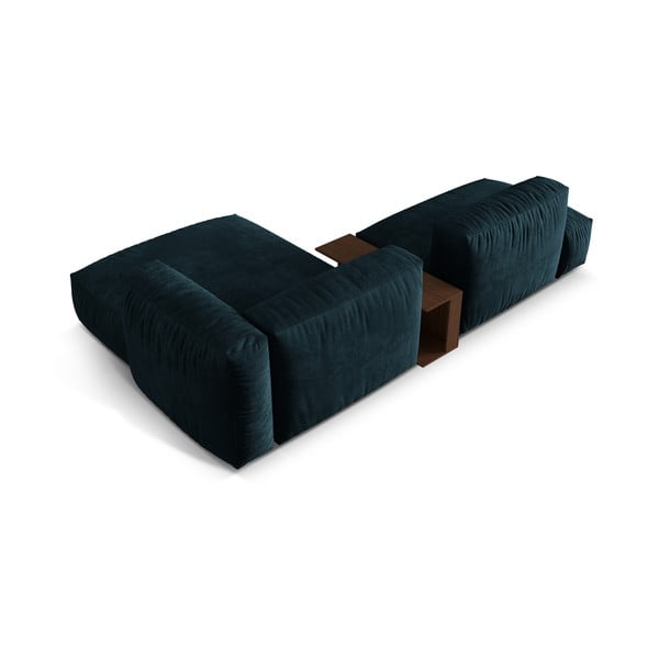 Tumši zils samta modulārais stūra dīvāns (ar labo stūri/ar zvilni) Martina – Micadoni -image-3